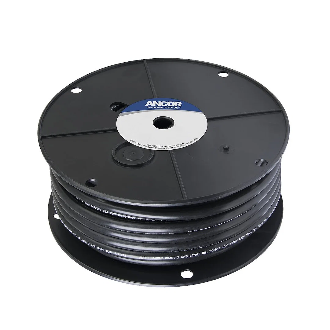 114040 – ANCOR Battery Cable, Without Terminal Black Negative Tinned Copper Conductor/ PVC Insulation 400 Foot Spool ...